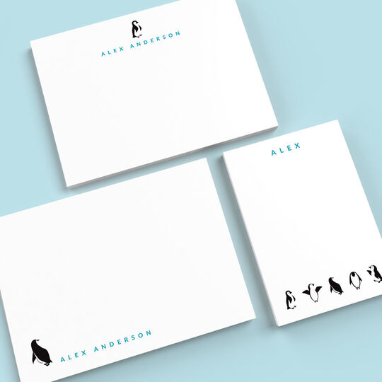 Playful Penguins Flat Note Card Collection